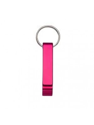 Abridor de garrafa em metal na cor rosa