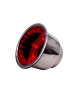 Porta copo em aço inox com dreno e led - Vermelho 