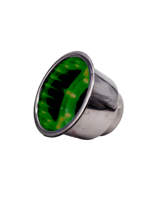 Porta copo em aço inox com dreno e led - Verde