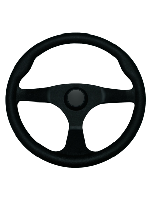 VOLANTE LIFEK EM PLÁSTICO 350MM, COR PRETO.