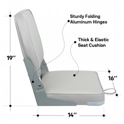 Assento dobrável plástico slim, na cor cinza claro . Fold Down