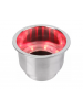 Porta copo em aço inox com dreno e led - Vermelho 
