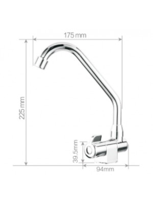Torneira Simples com base em Aço Inox