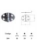 Dobradiça INOX oval 4 furos 53x35x2mm