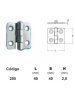 Dobradiça INOX 4 furos 