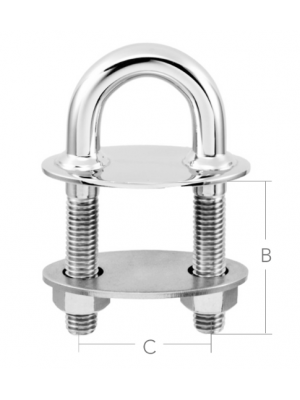 U Bolt inox 1/2" - 64mm inox 