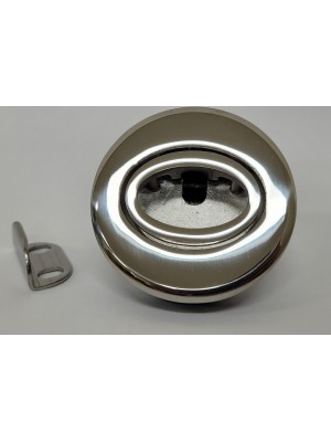 PUXADOR OVAL EM AÇO INOX 316 COM 2" DE DIÂMETRO