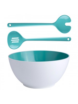 Kit com Bowl e Talheres (Verde Água)