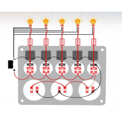 Painel Multi Função USB 12v + 5 botoes