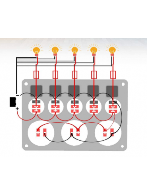Painel Multi Função USB 12v + 5 botoes