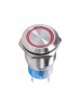 Botão Interruptor Inox, 5 pinos, Led Vermelho  12V/18A