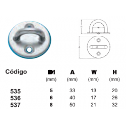 Alça com Base Redonda INOX (8mm)