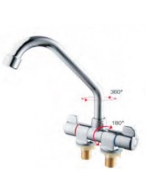 Torneira Dupla com base em Aço Inox