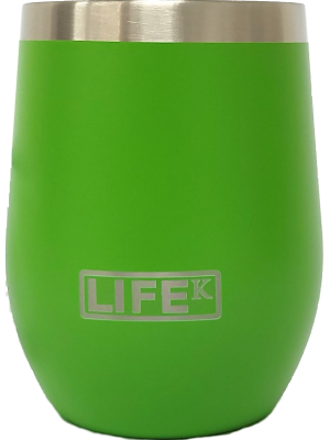 Copo LIFEK térmico EM AÇO INOX, na cor VERDE LIMÃO, 354ML, com tampa