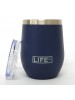 Copo LIFEK térmico EM AÇO INOX, na cor AZUL MARINHO, 354ML, com tampa