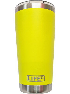 Copo LIFEK térmico EM AÇO INOX, na cor AMARELO, 591ML com tampa