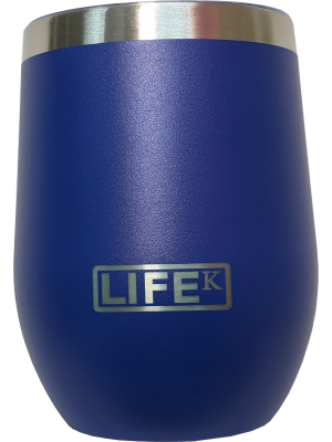 Copo LIFEK térmico EM AÇO INOX, na cor AZUL, 354ML, com tampa