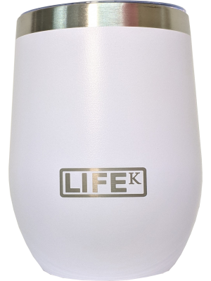 Copo LIFEK térmico EM AÇO INOX, na cor BRANCO, 354ML, com tampa