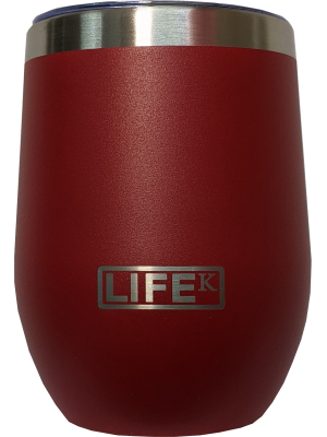 Copo LIFEK térmico EM AÇO INOX, na cor Vermelho, 354ML, com tampa