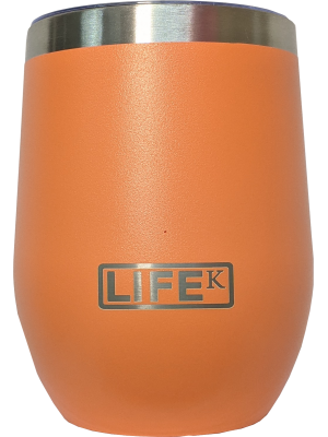 Copo LIFEK térmico EM AÇO INOX, na cor Laranja, 354ML, com tampa