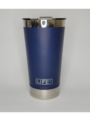 Copo LIFEK Térmico em aço Inox, 473ml, Azul Marinho, com abridor de garrafas