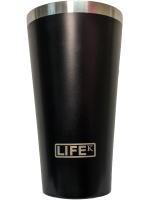 Copo LIFEK térmico EM AÇO INOX, na cor Preto, 473ML, sem tampa