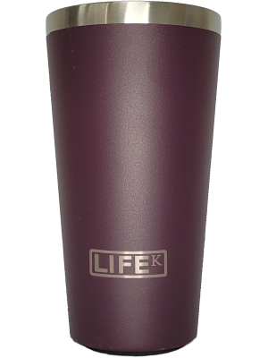 Copo LIFEK térmico em aço Inox, na cor Vinho, 473 ml