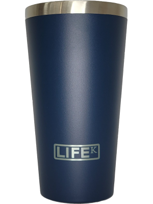 Copo LIFEK térmico em aço Inox, na cor Azul Naval, 473ml