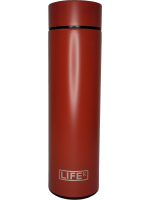 Garrafa Térmica LIFEK 480ml com indicador de temperatura - Vermelha