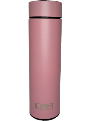 Garrafa Térmica LIFEK 480ml com indicador de temperatura - Rosa