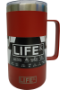 Caneca LIFEK térmica EM AÇO INOX, na cor Vermelha, 710ML, com tampa