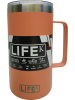 Caneca LIFEK térmica EM AÇO INOX, na cor Laranja, 710ML, com tampa