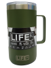 Caneca LIFEK térmica EM AÇO INOX, na cor verde militar, 710ML, com tampa