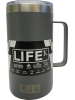 Caneca LIFEK térmica EM AÇO INOX, na cor chumbo, 710ML, com tampa